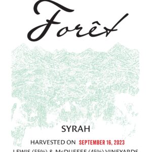 La Ferme de la Foret Syrah label